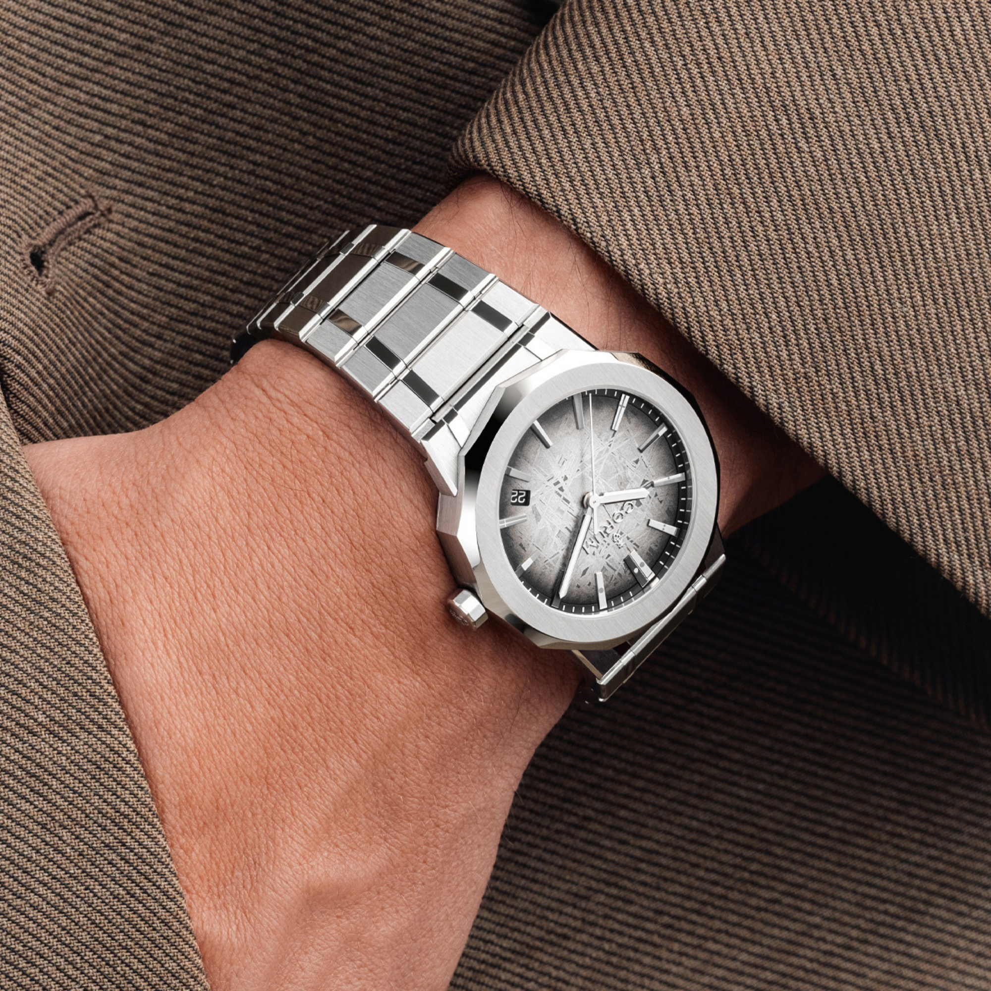 Wrist View of Corum Admiral 39mm Automatic Grey Meteorite A39.231.AG0.0G