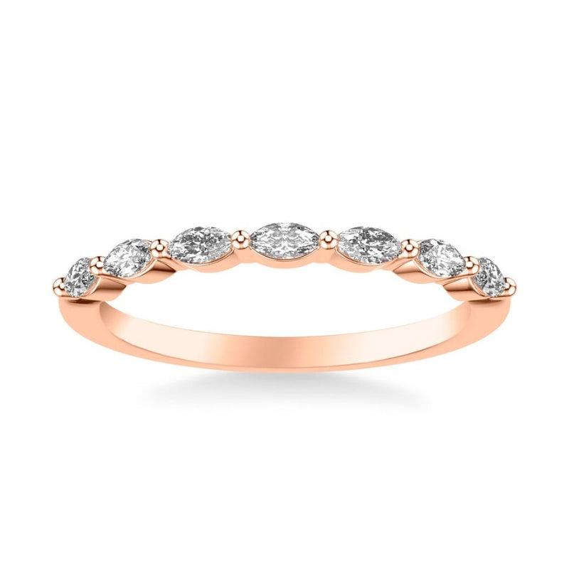 Front View Of Classic Diamond Wedding Band Rose.
