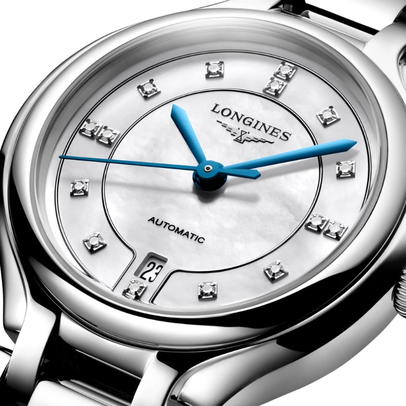 Dial View Of Longines PrimaLuna Automatic Steel 30mm L81234876.