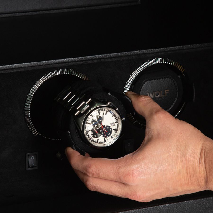 Closer view of Wolf 1834 The Den 4 Piece Watch Winder Safe 430402