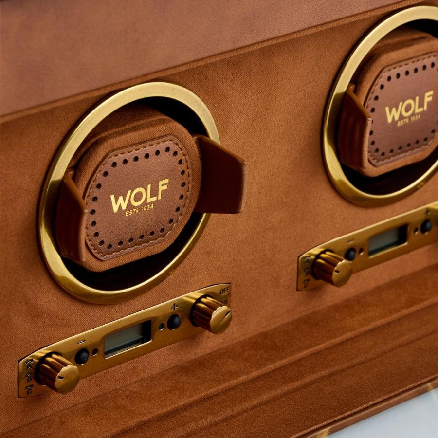 Close up View of Wolf 1834 Brogue Double Winder With Storage 440206