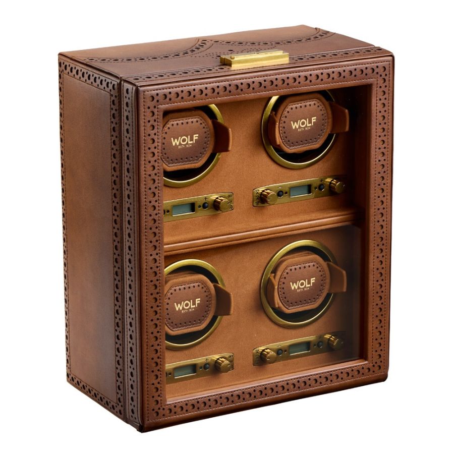 Side View of Wolf 1834 Brogue 4 Piece Watch Winder 440406