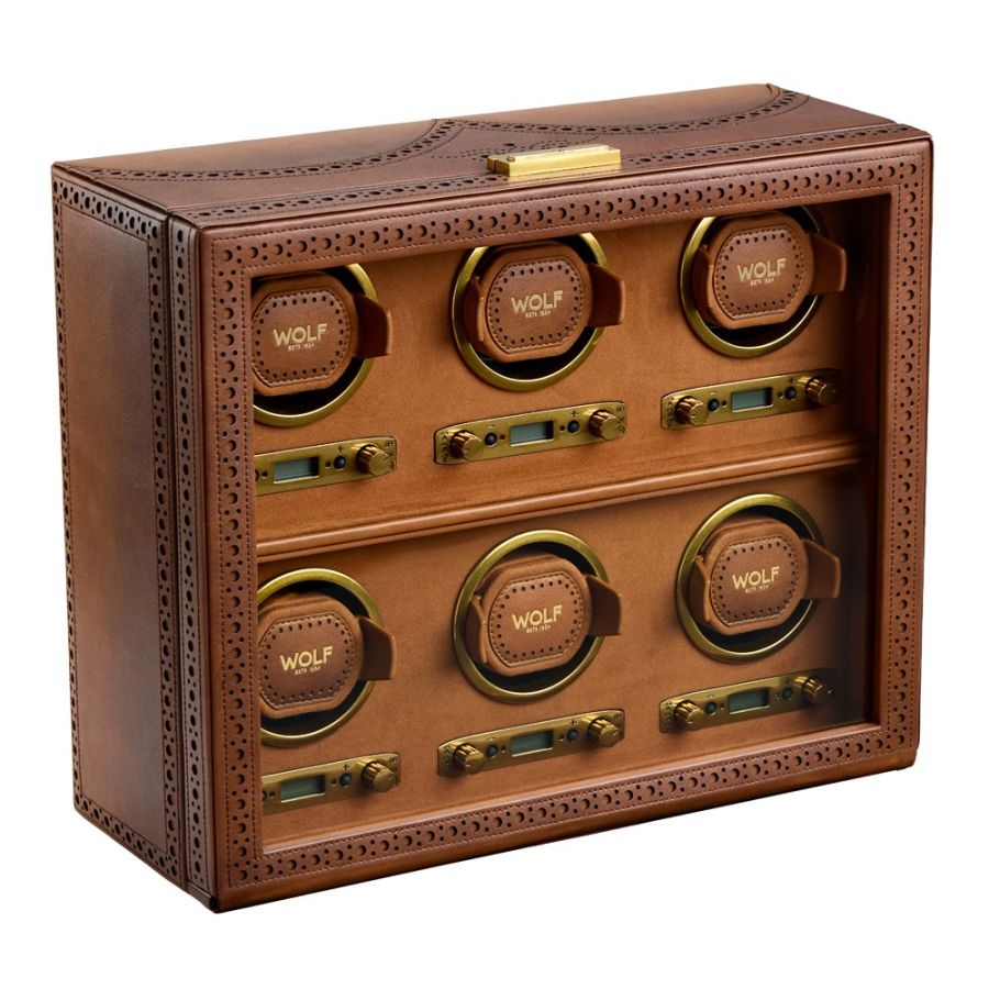 Side view of Wolf 1834 Brogue 6 Piece Watch Winder 440606