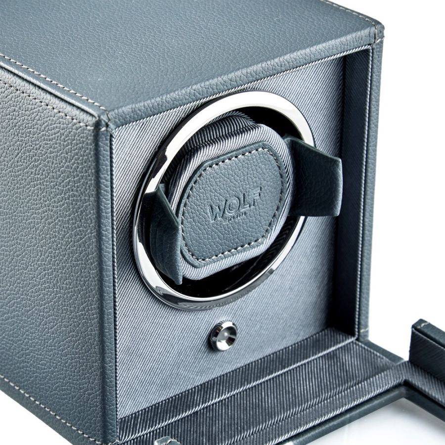 Closeup View Of Wolf Cub Single Watch Winder with Cover .