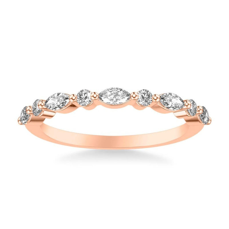 Front View Stackable Anniversary Band Rose