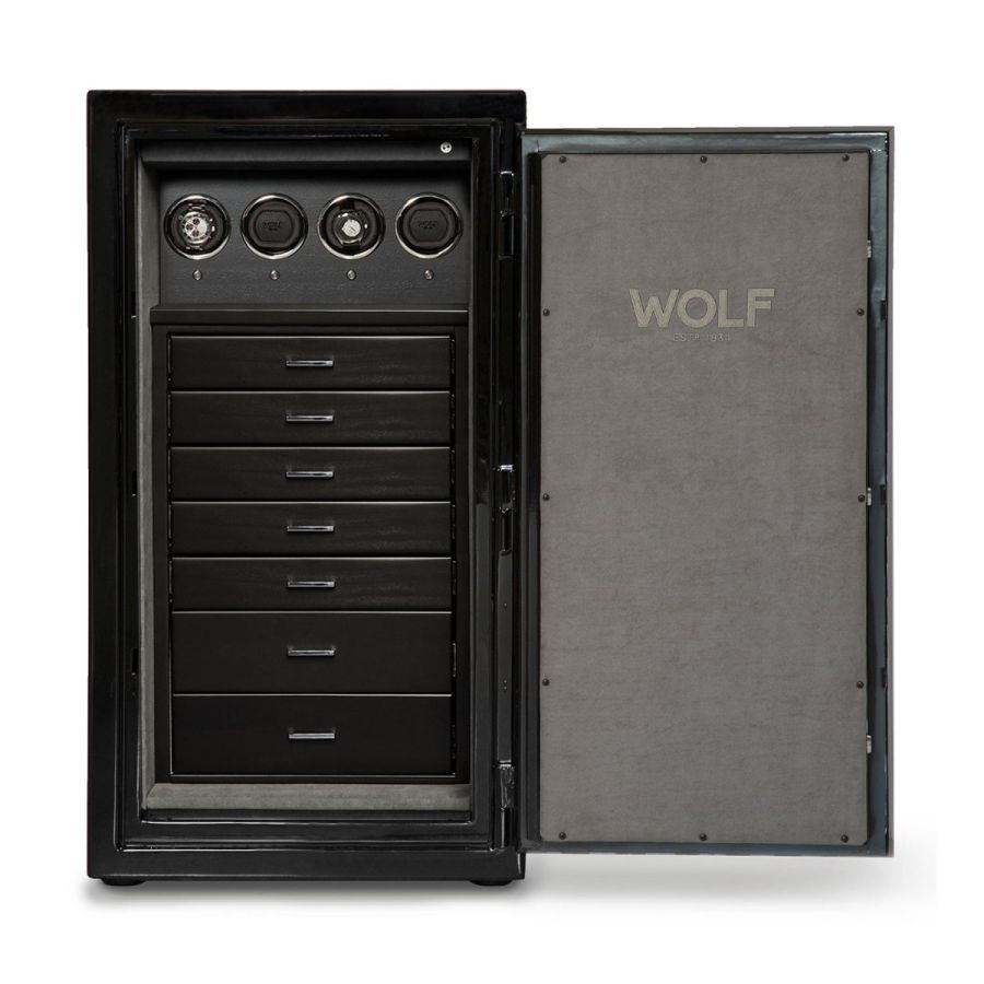 Open view of Wolf 1834 Atlas 4 Piece Winder Safe 490464
