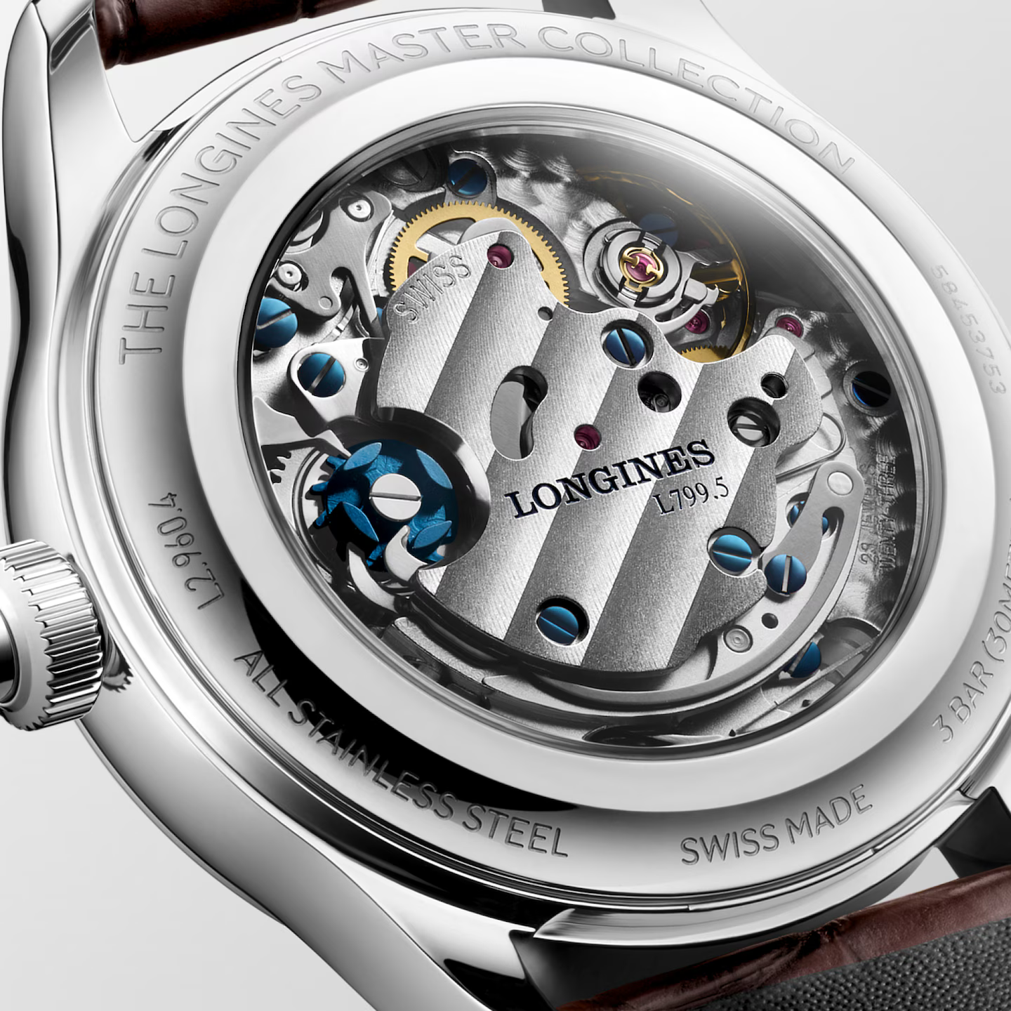 Back View of Longines Master Collection Chrono Monopusher Ivory L29604782
