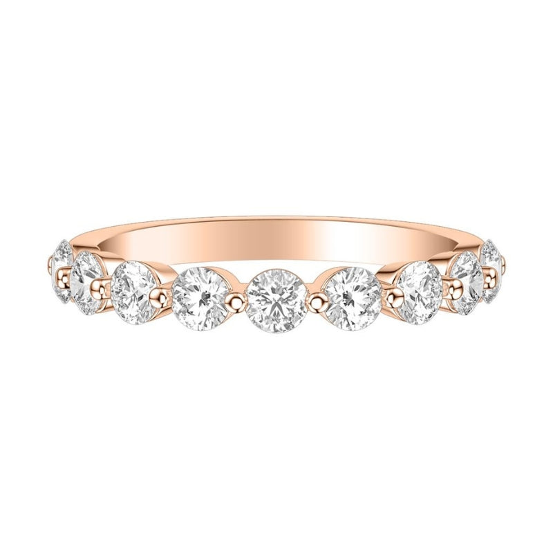 Front View Of Classic Diamond Anniversary Band Rose .