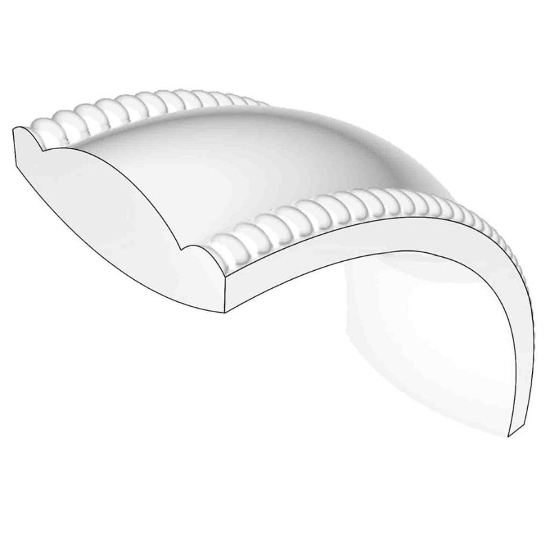 White Heavy Dome Milgrain Plain Wedding Band 3mm