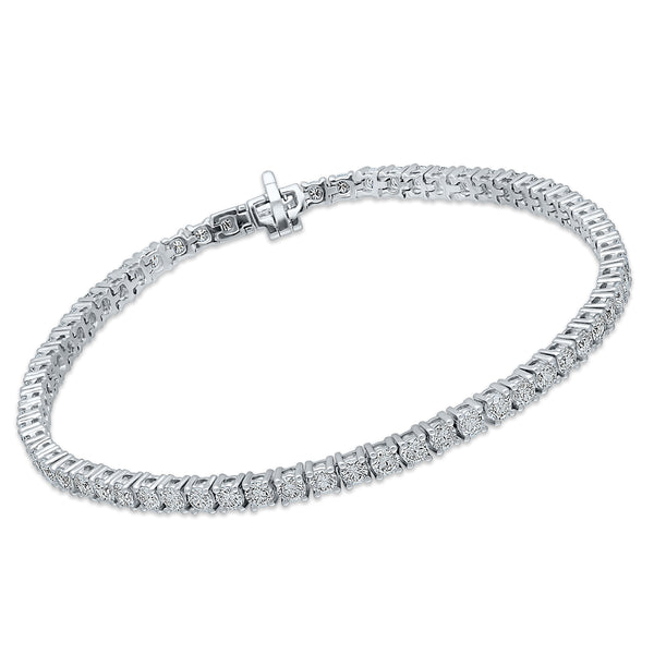 Certified Lab Grown Diamond Platinum Tennis Bracelet 4ctw