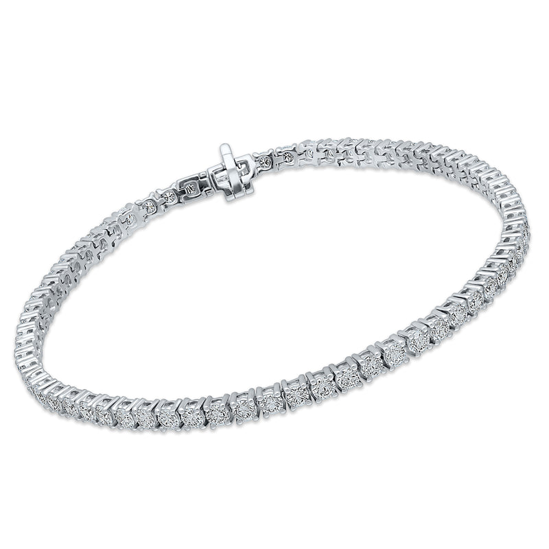 Certified Lab Grown Diamond Platinum Tennis Bracelet 4ctw