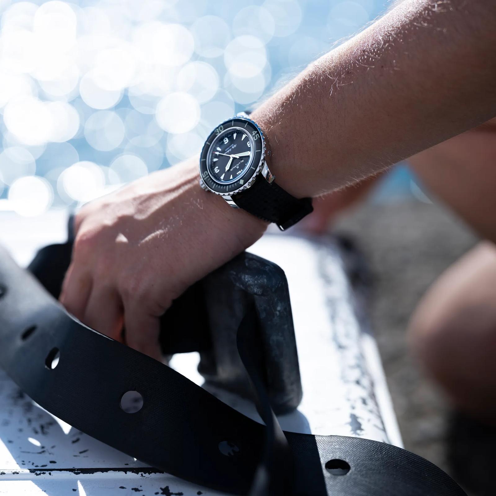 Blancpain Fifty Fathoms 38mm Stainless Steel Automatique lifestyle shot 2