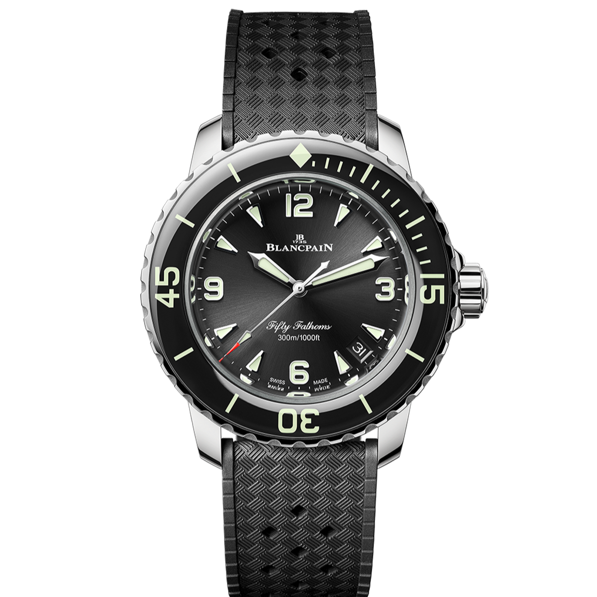 Blancpain Fifty Fathoms 38mm Stainless Steel Automatique black dial soldier shot