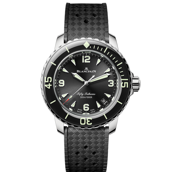 Blancpain Fifty Fathoms 38mm Stainless Steel Automatique black dial soldier shot