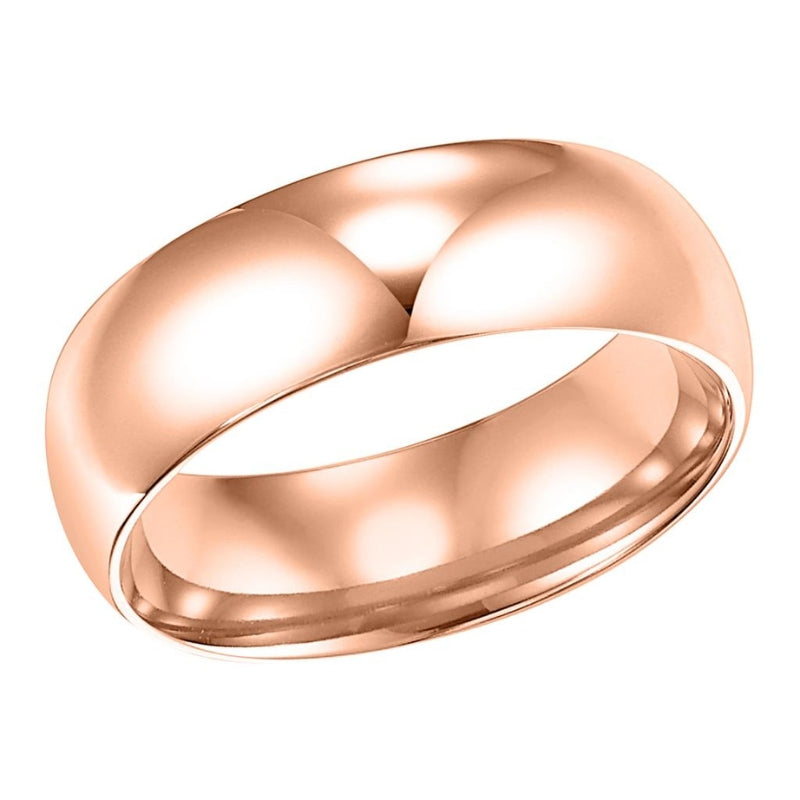 Rose Low Dome Comfort Fit Plain Wedding Band 6MM