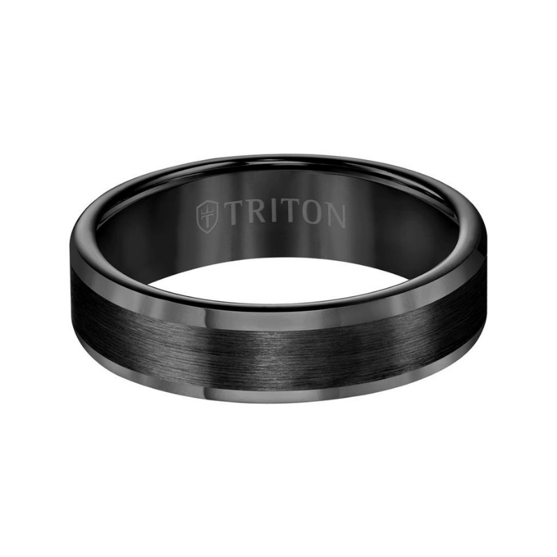 Front View Of Roll Edge Satin Finish Classic Wedding Band.