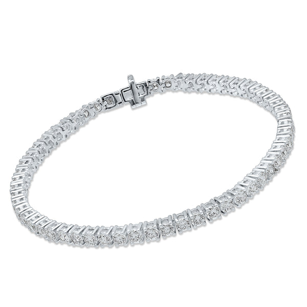 Certified Lab Grown Diamond Platinum 4 Prong Round Tennis Bracelet 5 ctw