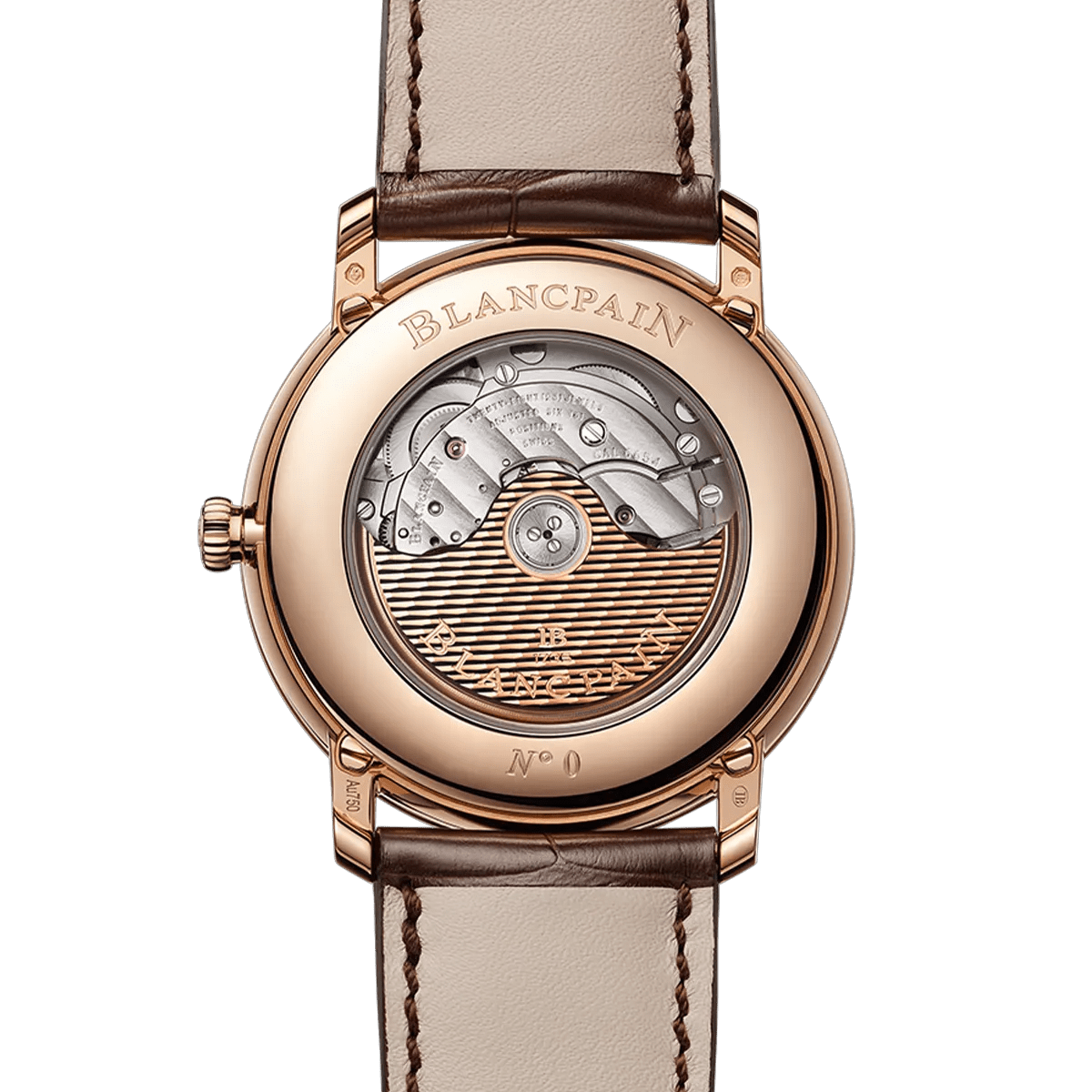 Blancpain Villeret Quantieme Complete Green 18k Rose Gold 6654A-3653-55B caseback