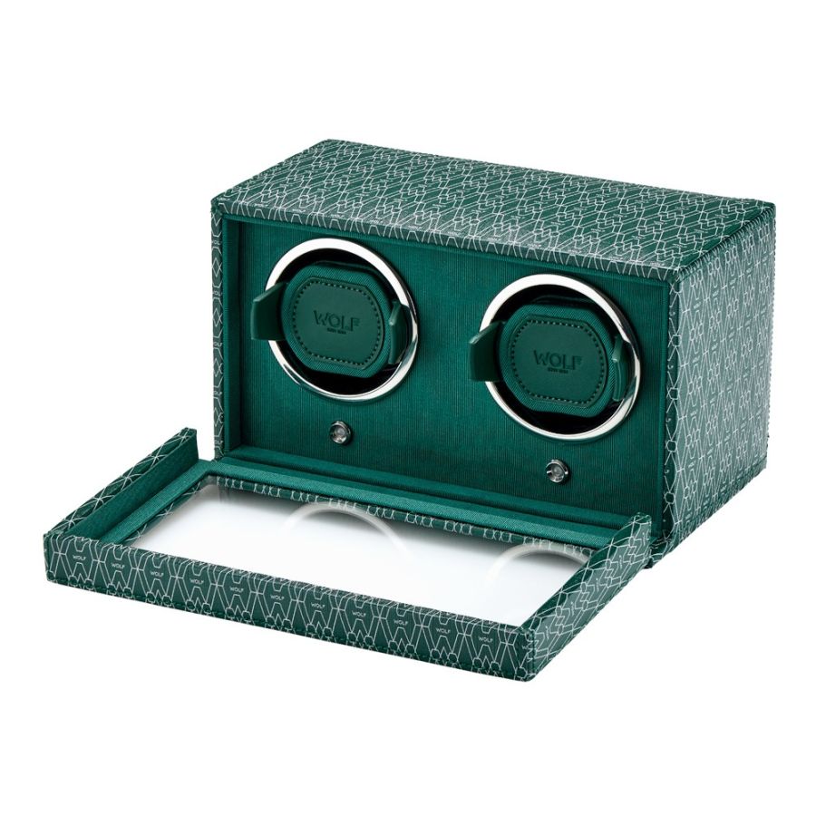 Open View of Wolf 1834 Signature Double Watch Winder 770230