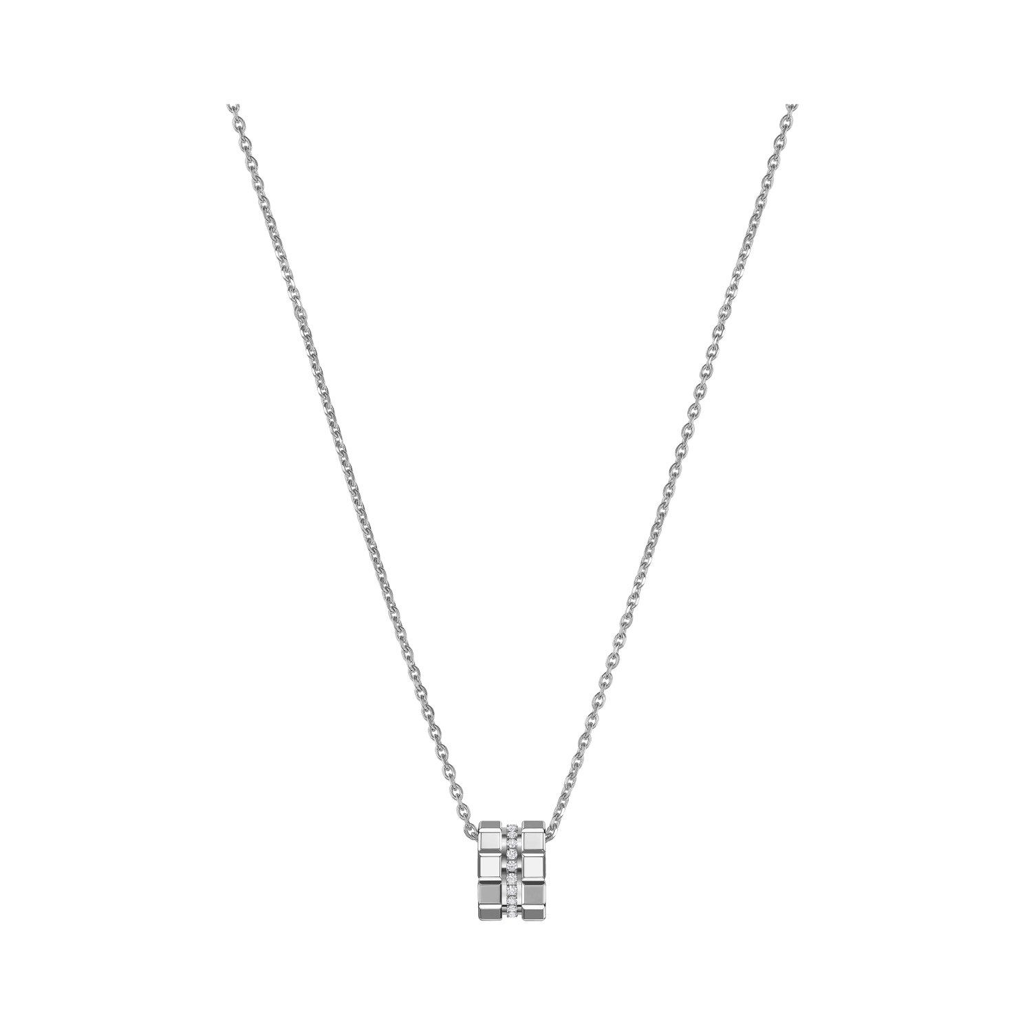 Ice Cube White Gold Diamond Necklace