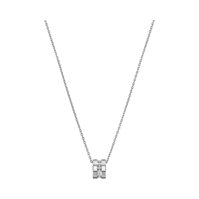 Ice Cube White Gold Diamond Necklace