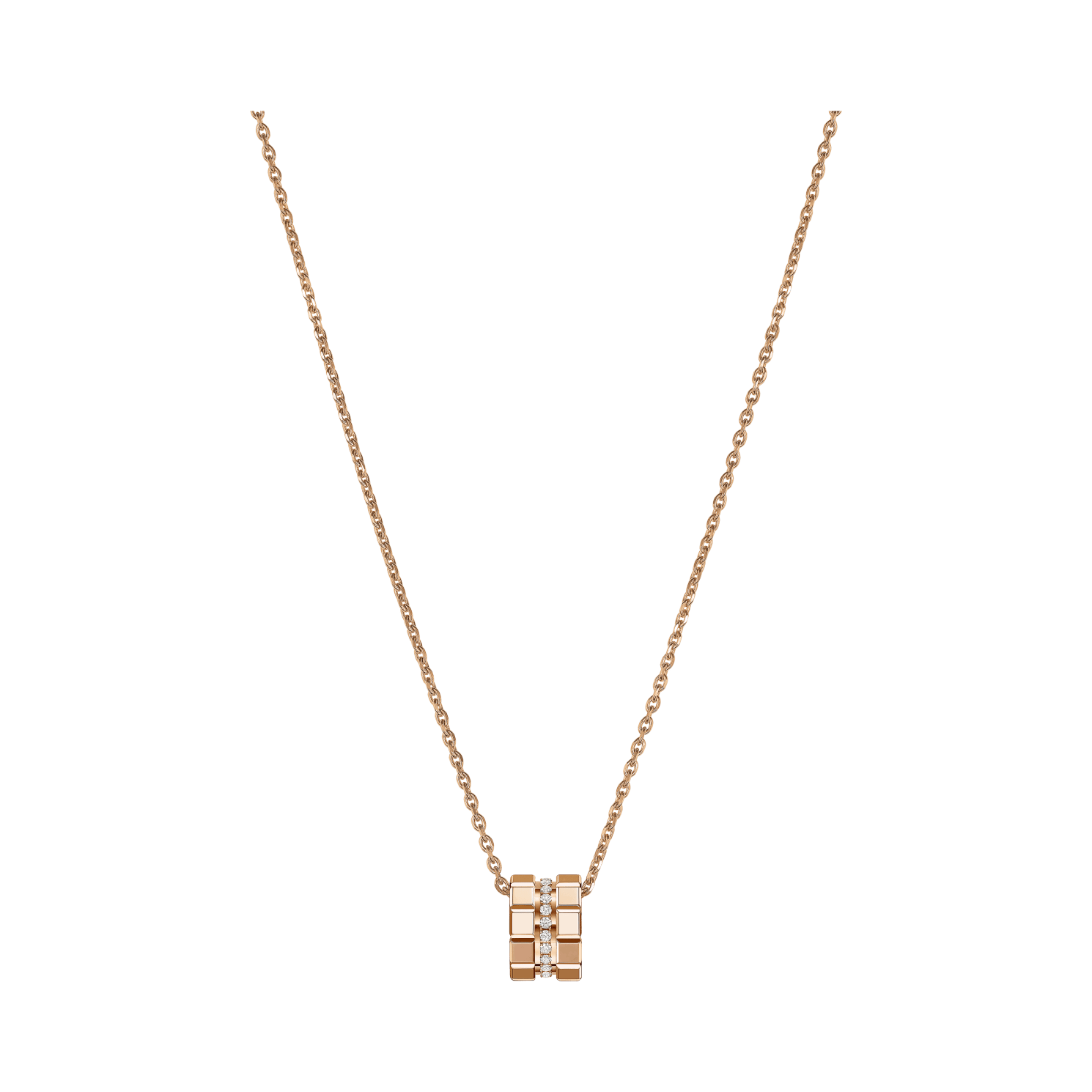 Ice Cube Rose Gold Diamond Pendant
