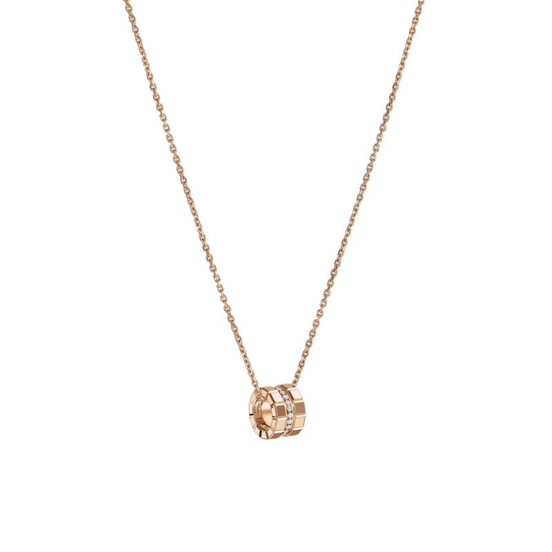 Ice Cube Rose Gold Diamond Pendant