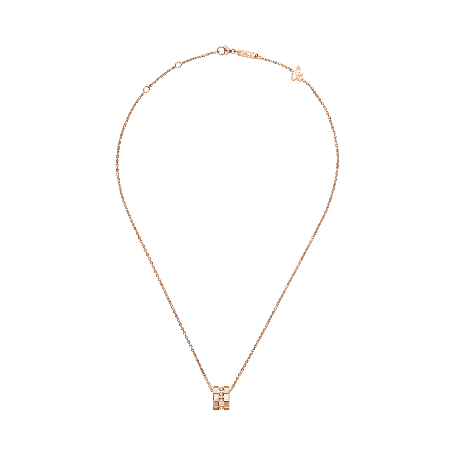 Ice Cube Rose Gold Diamond Pendant