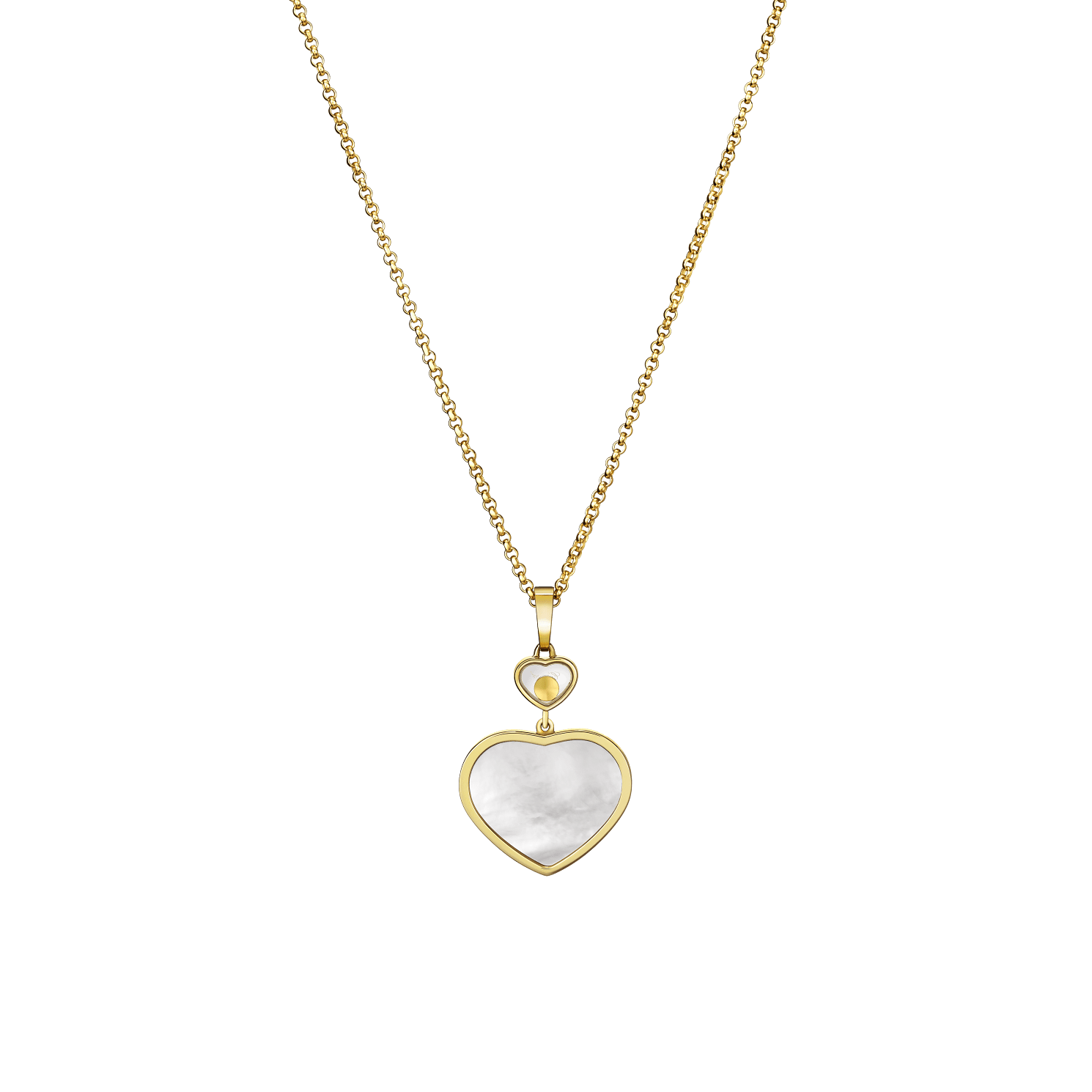 Happy Hearts Yellow Gold Mother of Pearl Pendant