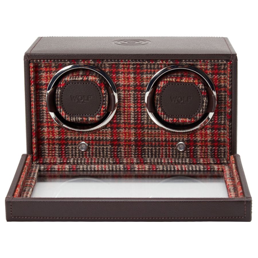 Open View Wolf 1834 WM Brown Double Watch Winder 800700