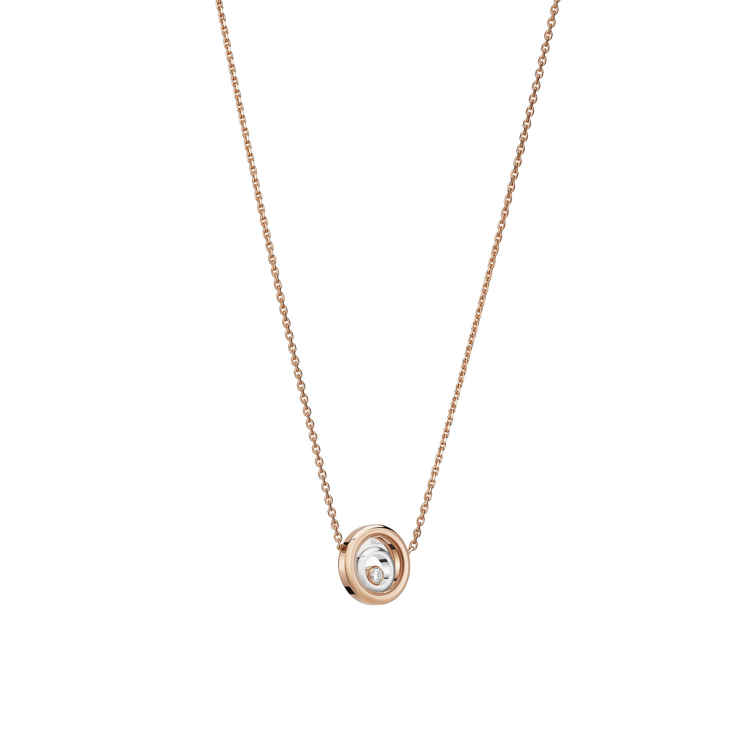 Happy Spirit Rose and White Gold Necklace