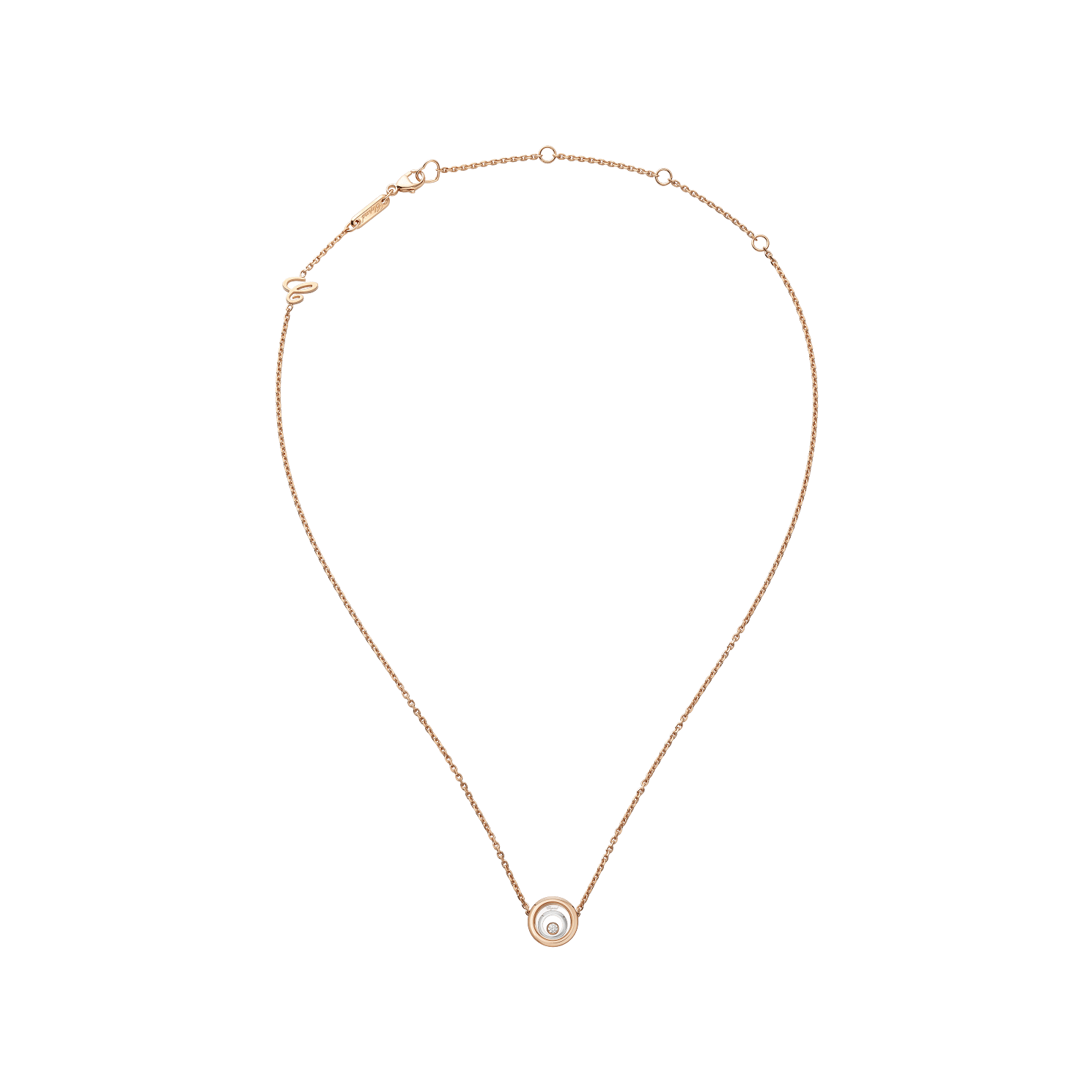 Happy Spirit Rose and White Gold Necklace