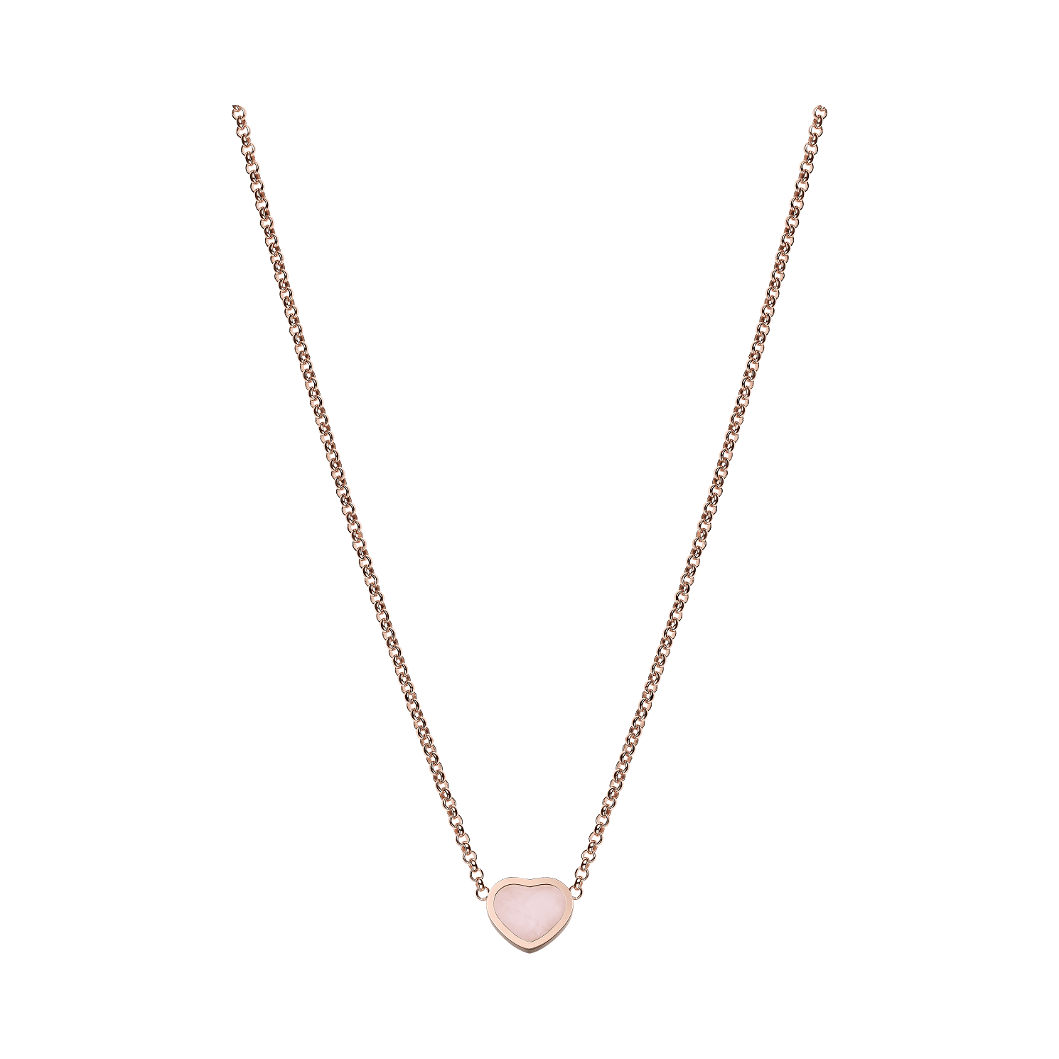 Happy Hearts Rose Gold Pink Opal Necklace