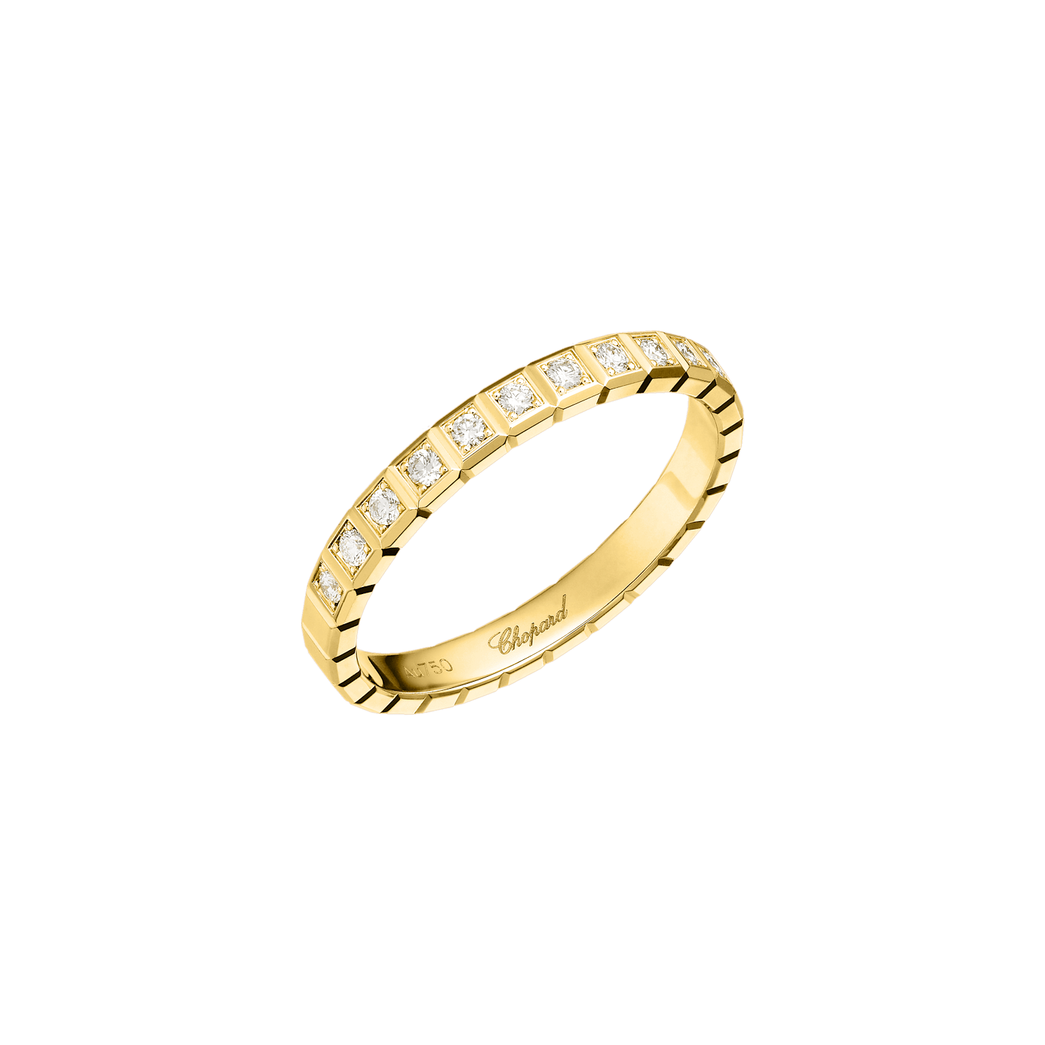 Ice Cube Pure Half-Set Ring (Yellow Gold)