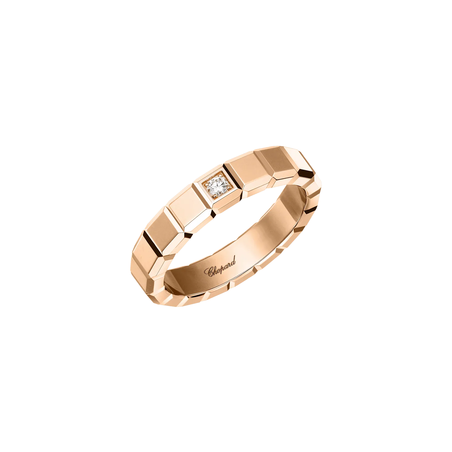 Main View of Chopard Ice Cube 1 Diamond Rose Gold Ring 829834-5076