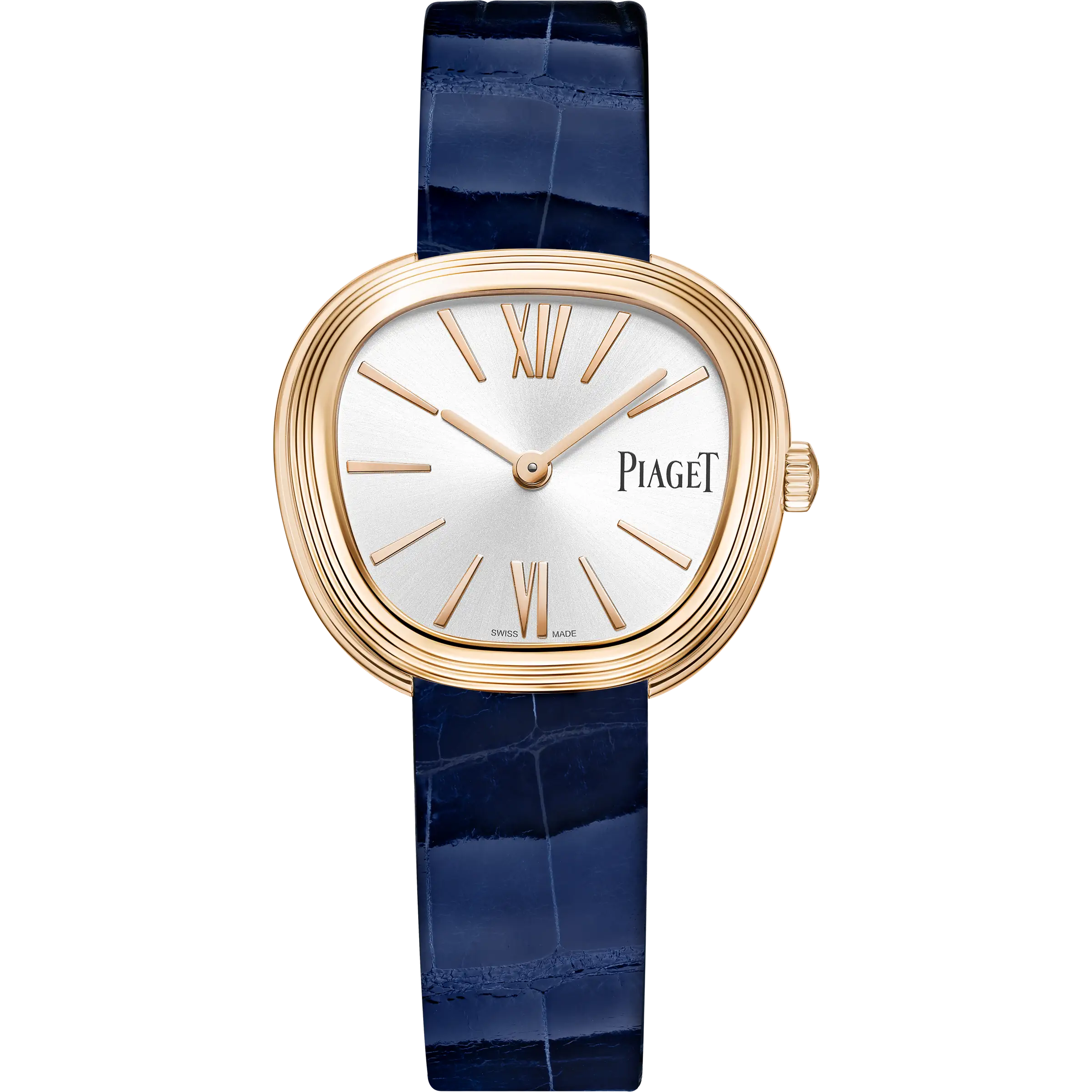 Front View Of Piaget Sixtie Rose Gold Watch.