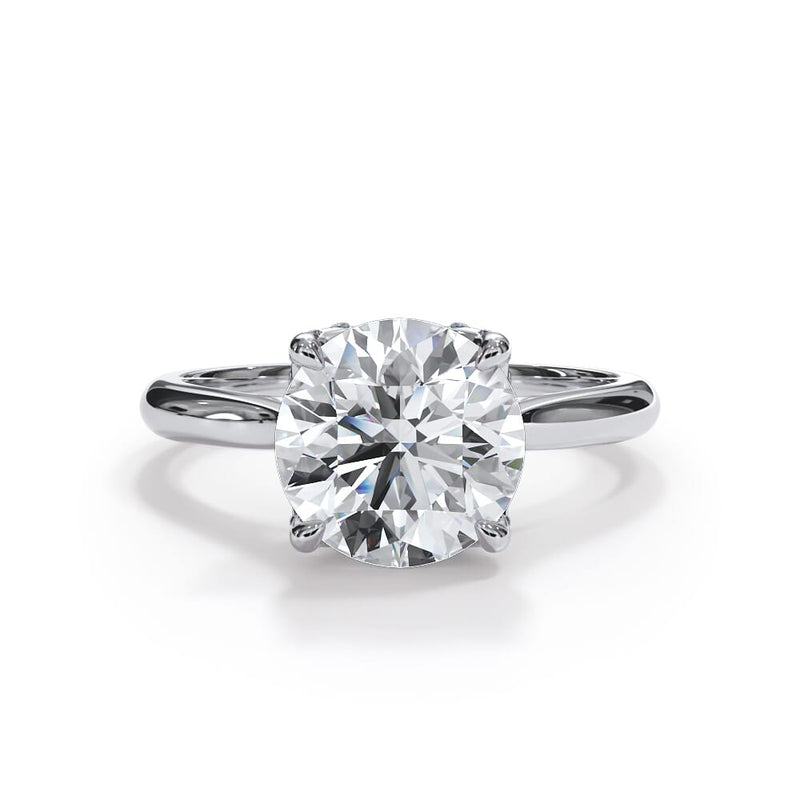 Pave Tulip Cathedral Engagement Ring