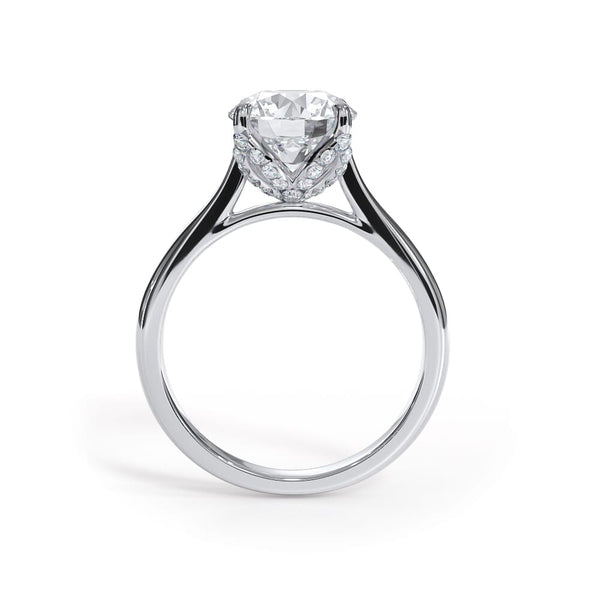 Pave Tulip Cathedral Engagement Ring