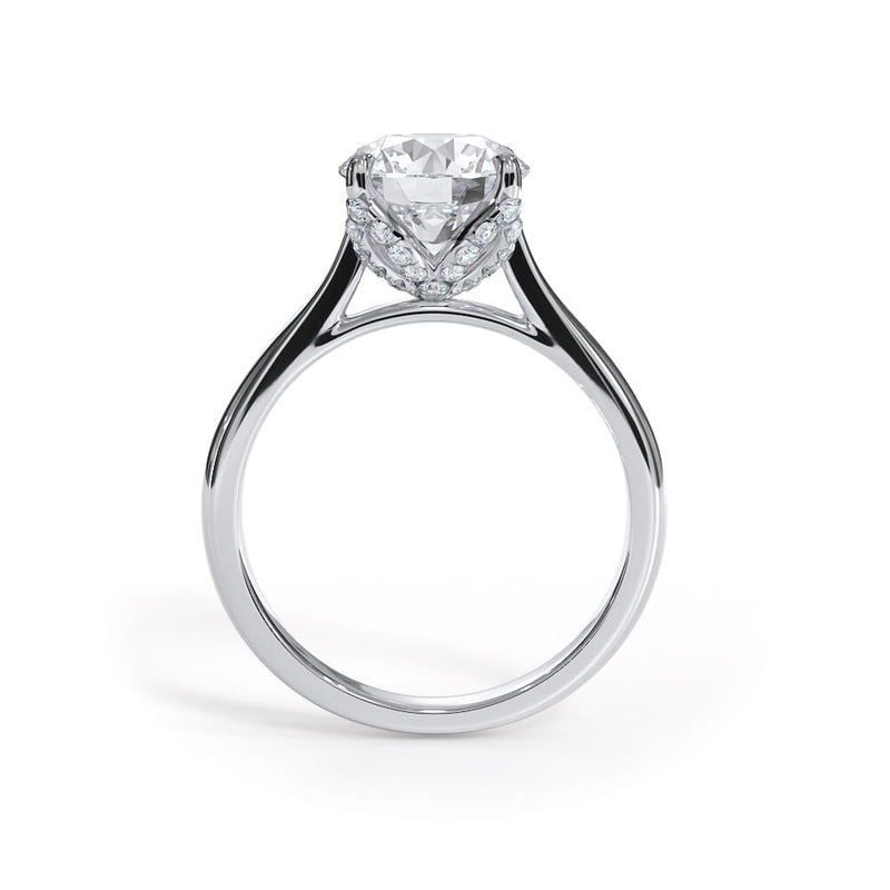 Pave Tulip Cathedral Engagement Ring