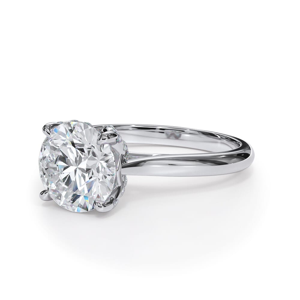 Pave Tulip Cathedral Engagement Ring