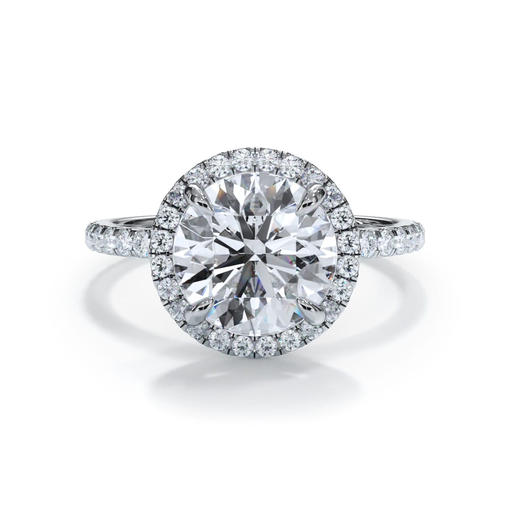 Pave Halo With Shank Diamond