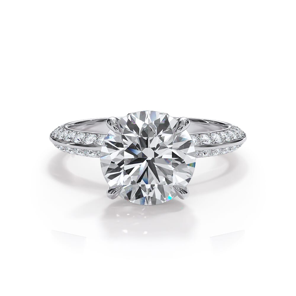 Pave Knife Edge Flower Basket Setting