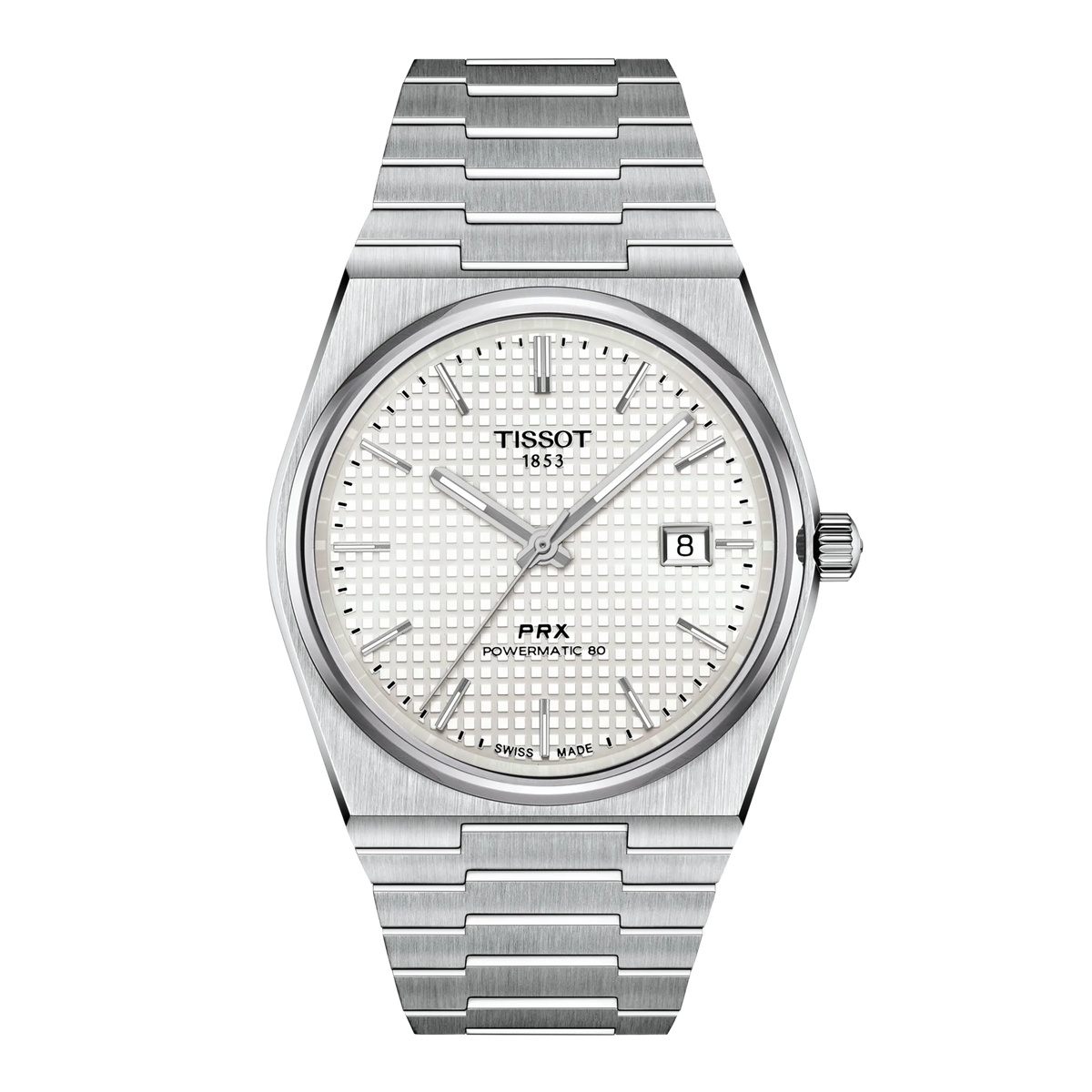 Tissot PRX Powermatic 80 Mother of Pearl Dial 40mm Watch soldier shot