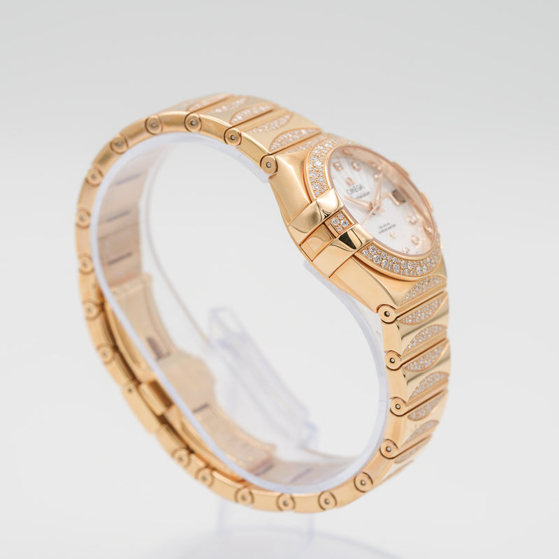 Omega 123.55.27.20.55.003 Constellation Co-Axial 27mm Diamonds Watch case side