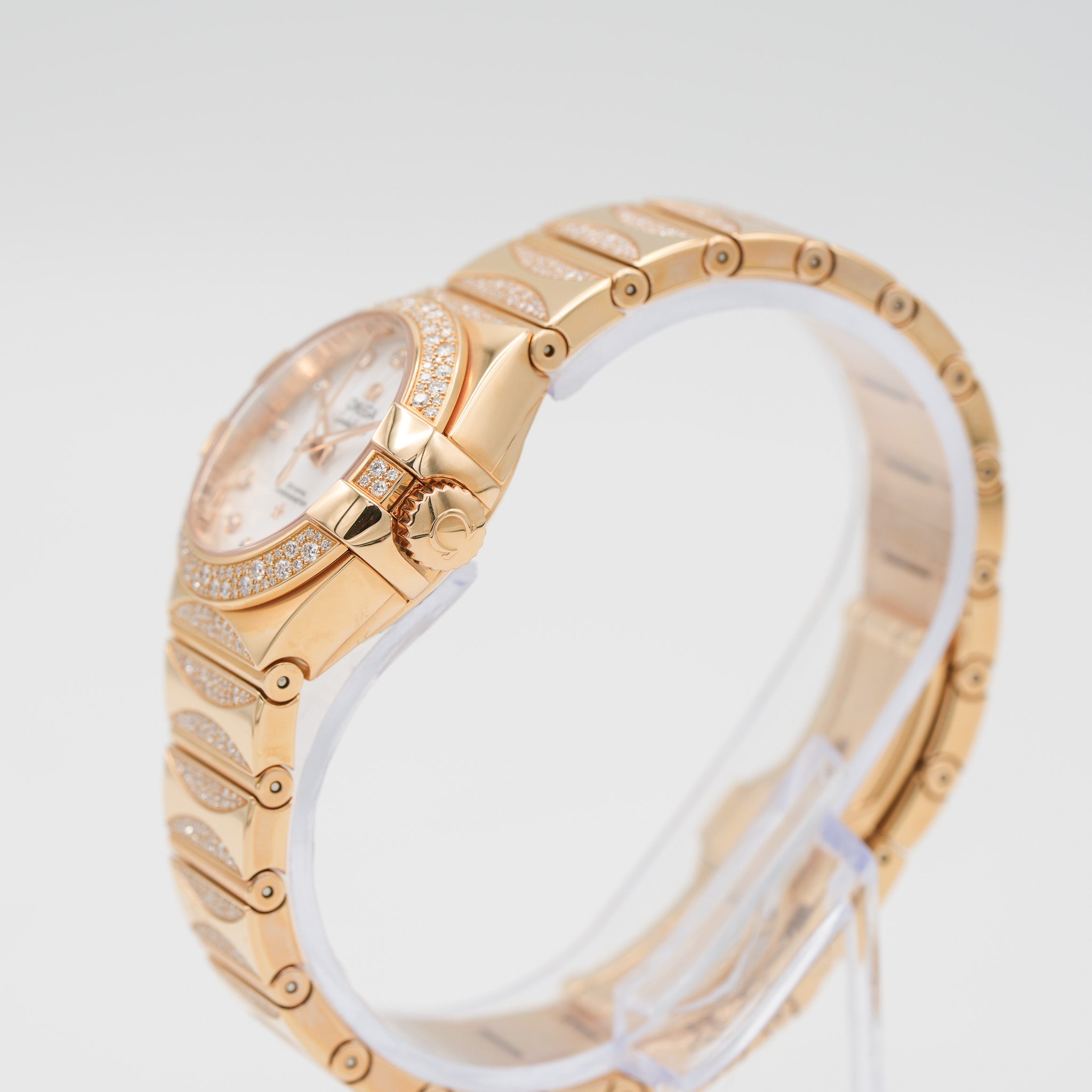 Omega 123.55.27.20.55.003 Constellation Co-Axial 27mm Diamonds Watch crown