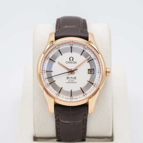 Omega De Ville Hours Vision 41 mm Red Gold On Leather Strap soldier shot