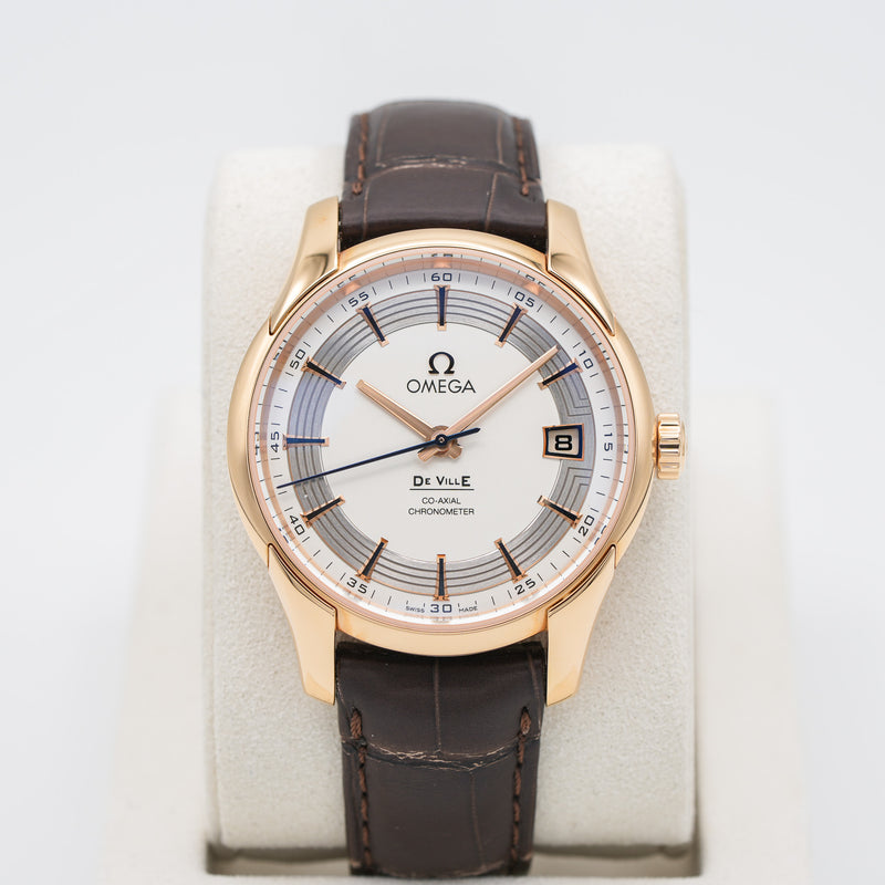 Omega De Ville Hours Vision 41 mm Red Gold On Leather Strap soldier shot