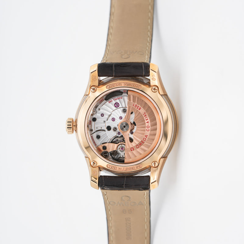 Omega De Ville Hours Vision 41 mm Red Gold On Leather Strap caseback