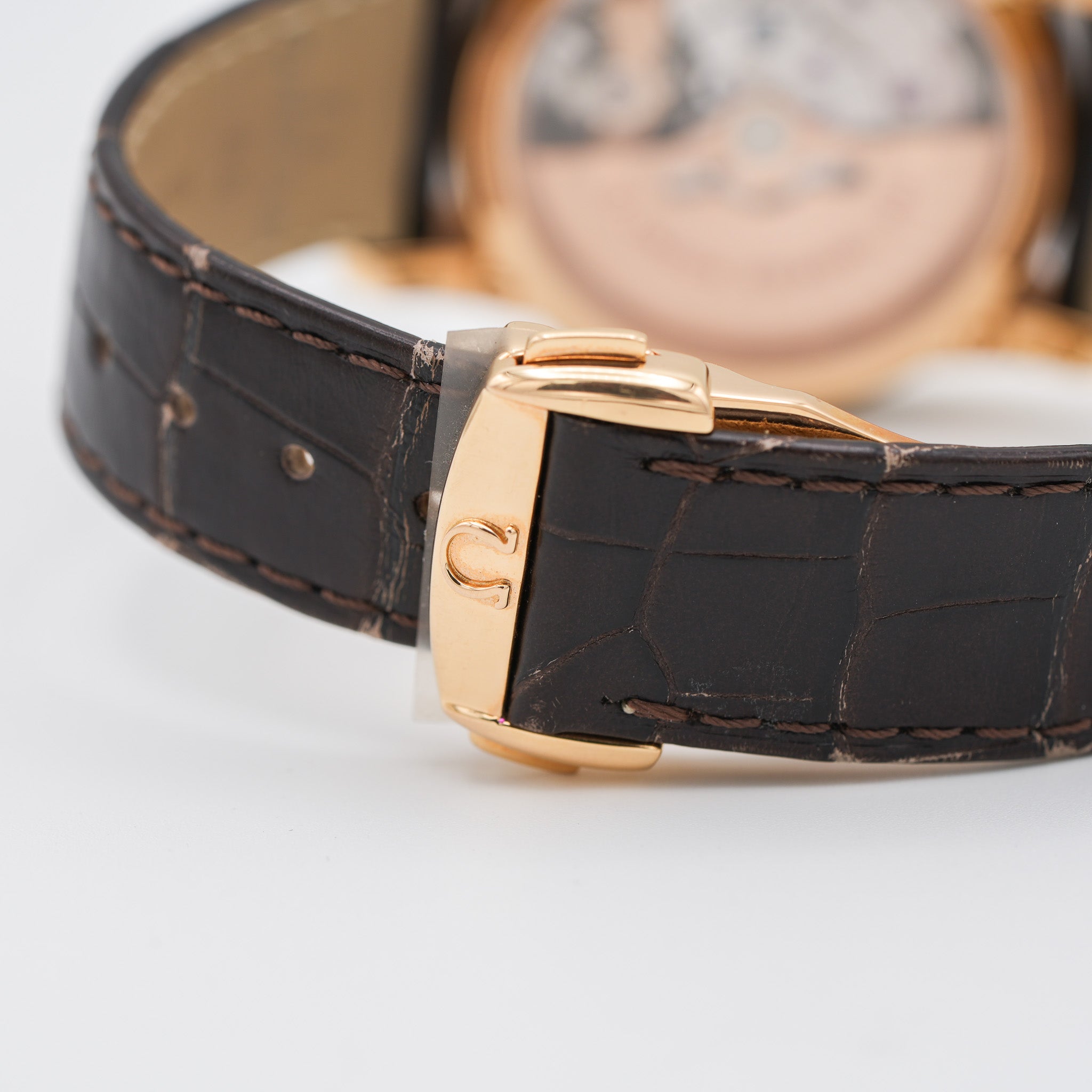 Omega De Ville Hours Vision 41 mm Red Gold On Leather Strap clasp