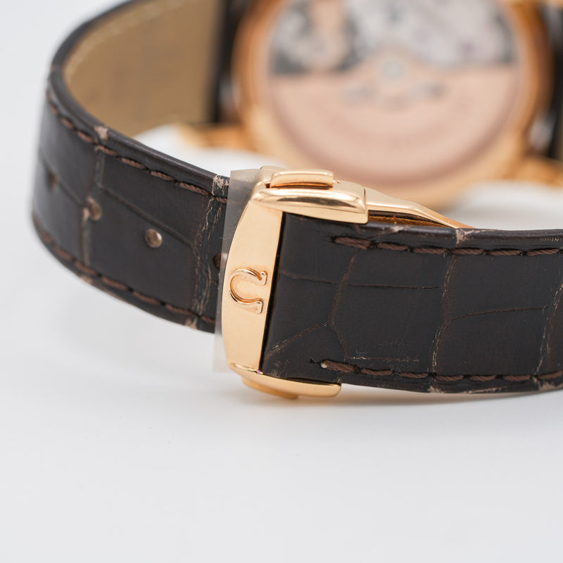 Omega De Ville Hours Vision 41 mm Red Gold On Leather Strap clasp